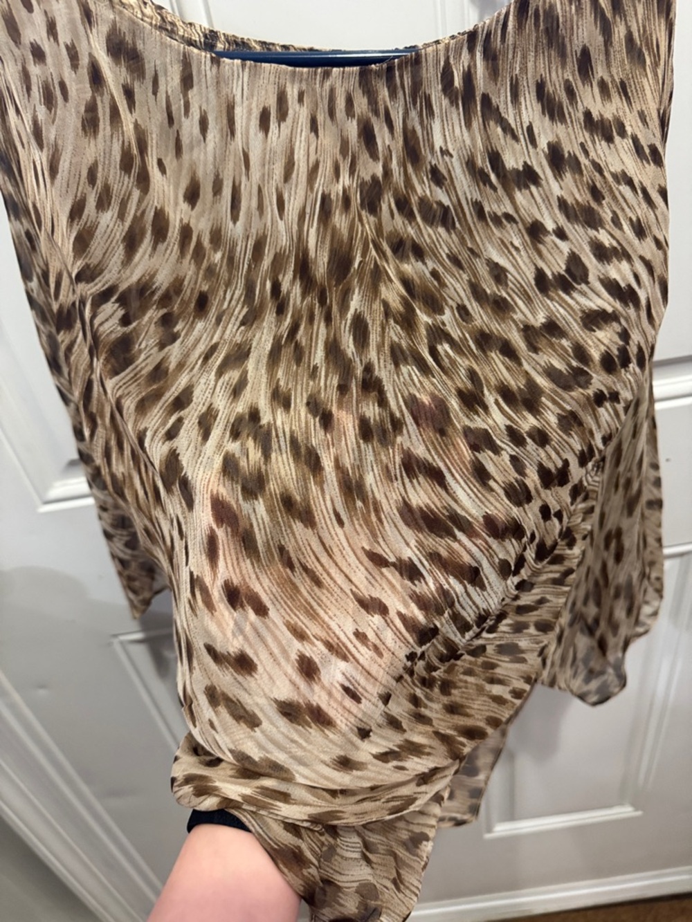Karina Grimaldi One-Shoulder Animal 100% Silk Drape Handkerchief Blouse $225.00 - Picture 5 of 9